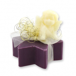 Sheep milk soap star 80g decorated with an angel 20g, Elderberry 