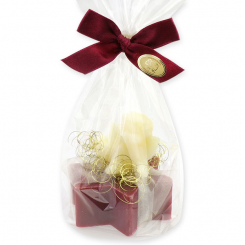 Sheep milk soap star 80g decorated with an angel 20g in a cellophane, Winter magic 