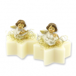 Sheep milk star soap 80g decorated with an angel, Classic 