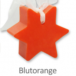 Sheep milk soap star 80g, hanging, Blood orange 