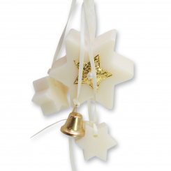 Sheep milk soap star 80g and star mini 2x12g hanging, decorated with a star, Classic 