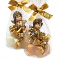 Sheep milk star soap 80g decorated with an angel in a cellophane, Classic/swiss pine 
