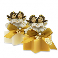 Sheep milk star soap 80g decorated with an angel, Classic/swiss pine 