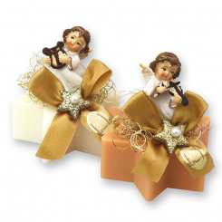 Sheep milk star soap 80g decorated with an angel, Classic/swiss pine 