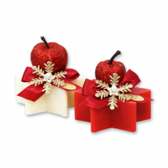 Sheep milk soap star 80g decorated with an apple, Classic/pomegranate 