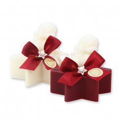 Sheep milk soap star 80g decorated with a soap angel 20g, Classic/pomegranate 