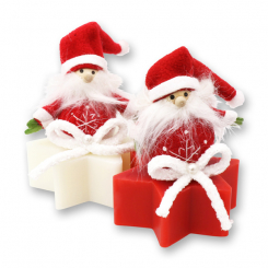 Sheep milk star soap star 80g decorated with a gnome, Classic/pomegranate 