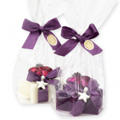Sheep milk soap star 80g decorated with a starin a cellophane, Classic/elderberry 