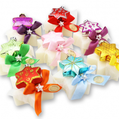 Schafmilchseife Stern 80g dekoriert mit Glasstern, Classic 