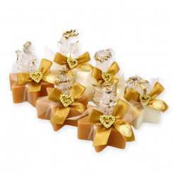 Sheep milk soap star 80g decorated with glass figures, Classic/swiss pine 