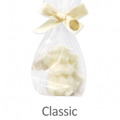 Schafmilchseife Engel stehend 50g, dekoriert mit Flügeln in Cello, Classic 