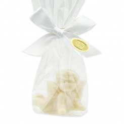 Schafmilchseife Engel liegend 20g in Cello, Schneerose 