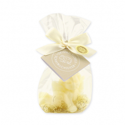 Sheep milk soap angel lying 50g, with gold hair in a cellophane, Classic 