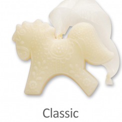 Schafmilchseife Lebkuchenpferd 50g, hängend mit Organza, Classic 