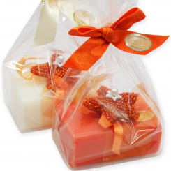 Sheep milk soap 100g decorated with a star in a cellophane, Classic/blood orange 
