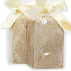 Sheep milk soap 100g decorated with a ribbon in a cellophane, Classic/almond oil 