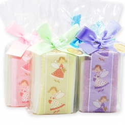 Sheep milk soap 100g decorated with an angel ribbon in a cellophane, Classic 
