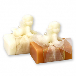 Sheep milk soap 100g decorated with a soap angel 20g, Classic/quince 