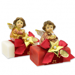 Sheep milk soap 100g decorated with an angel, Classic/pomegranate 