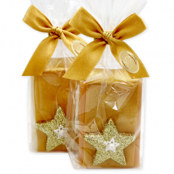 Sheep milk soap 100g decorated with a star in a cellophane, Classic/quince 