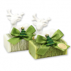 Sheep milk soap 100g decorated with a deer, Classic/verbena 