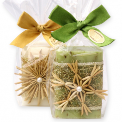 Sheep milk soap 100g decorated with a star in a cellophane, Classic/verbena 