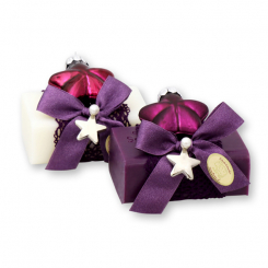 Sheep milk soap 100g decorated with a glass christmas star, Classic/elderberry 