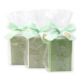 Sheep milk soap 100g decorated with a star-ribbon in a cellophane, sorted 