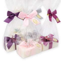 Sheep milk soap 100g decorated with christmas motives in a cellophane, Classic 