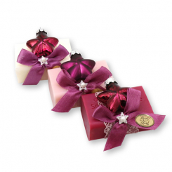 Sheep milk soap 100g decorated with a glass christmas star, sorted 