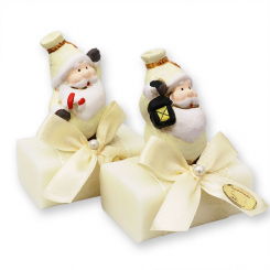 Schafmilchseife eckig 100g dekoriert mit Weihnachtsmann, Classic 