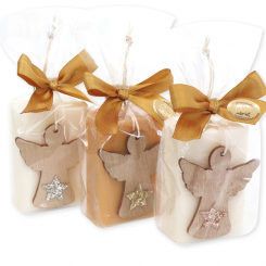 Sheep milk soap 100g decorated with an angel in a cellophane, Classic/quince 