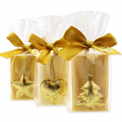 Sheep milk soap 100g decorated with christmas motives in a cellophane, Classic/swiss pine 