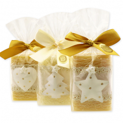 Sheep milk soap 100g decorated with christmas motives in a cellophane, Classic/swiss pine 