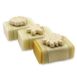 Sheep milk soap 100g deocrated with a snowflake, sorted 
