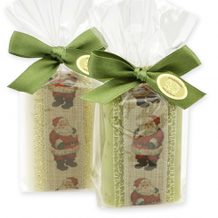 Sheep milk soap 100g decorated with a ribbon in a cellophane, Classic/verbena 