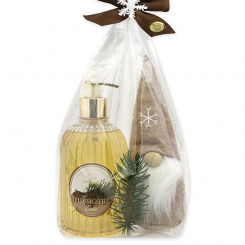 Liquid soap 500ml with a gnome in a cellophane bag, Swiss pine 