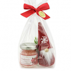 Bath salt 60g with a gnome in a cellophane bag, Pomegranate 