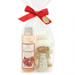 Shower- & foam bath 75ml with an angel in a cellophane bag, Pomegranate 