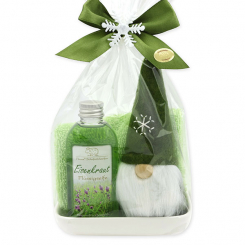 Care set 3 pieces with a gnome in a cellophane bag, Verbena 