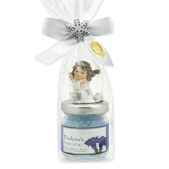 Badesalz 60g dekoriert mit Engel in Cello, Enzian 