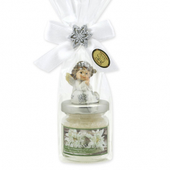 Badesalz 60g dekoriert mit Engel in Cello, Edelweiß 