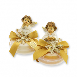 Sheep milk soap 100g in a box deocrated with an angel, Classic/swiss pine 