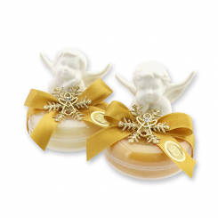 Sheep milk soap 100g in a box deocrated with an angel, Classic/swiss pine 