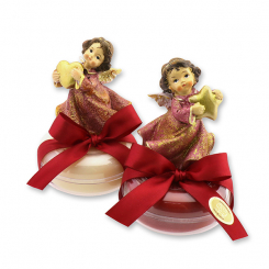 Sheep milk soap 100g in a box deocrated with an angel, Classic/pomegranate 