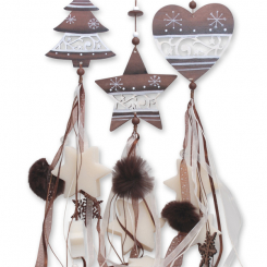 Sheep milk soap star 80g and star 20g, hanging with brown wooden decoration, Classic 