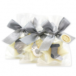 Sheep milk soap star 20g decorated with christmas decorations in a cellophane, Classic 