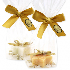 Sheep milk star soap 20g decorated with a snowflake in a cellophane, Classic/Swiss pine 