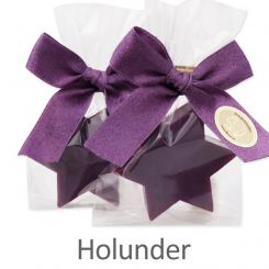 Sheep milk soap star 20g, in a cellophane, Elderberry 