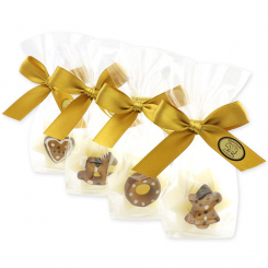 Sheep milk star soap 20g decorated with gingerbread decorations in a cellophane, Classic 